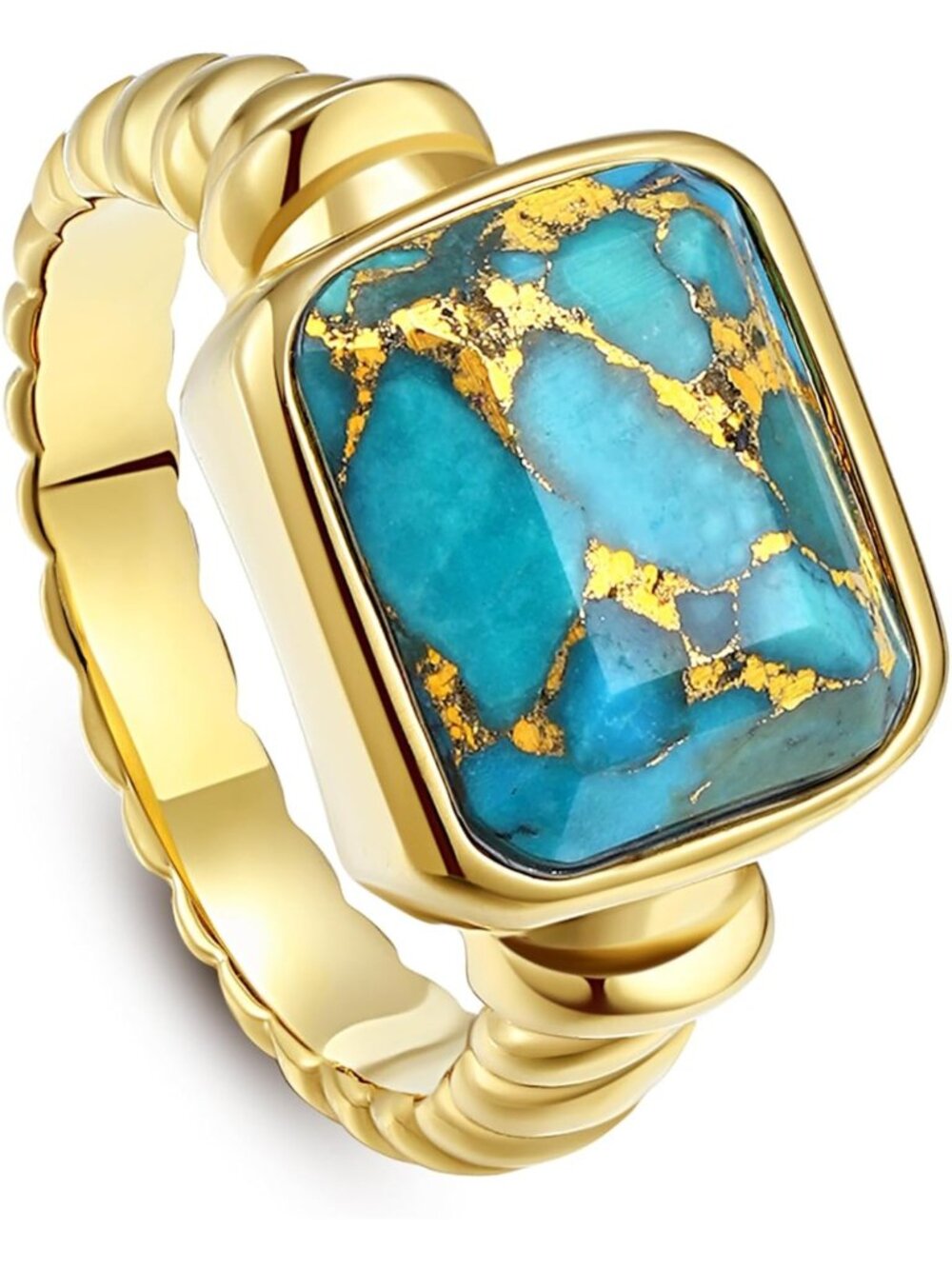 Chunky 14K Gold Plated Rings for Women, Adjustable Sizes 5-10, Fashion Jewelry